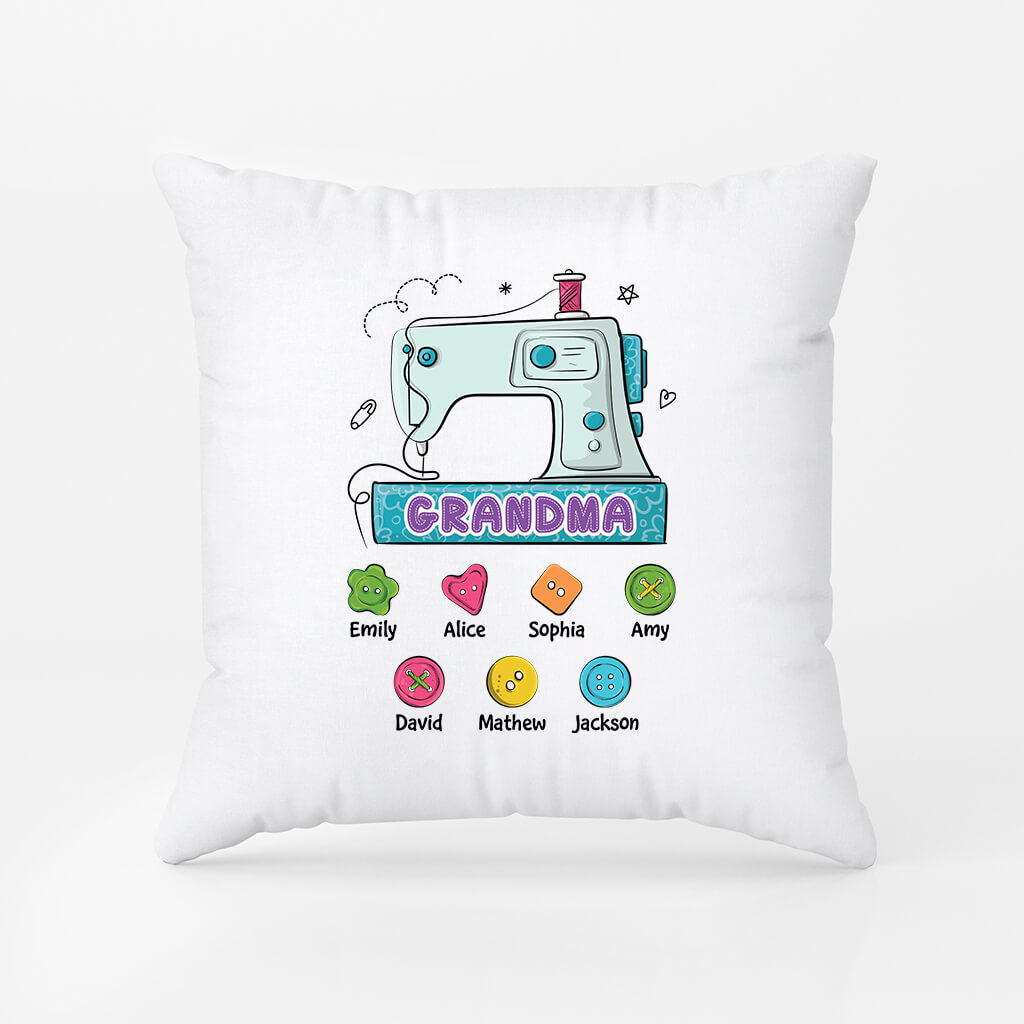 Personalized Mommy Grandma Sewing Machine Pillow