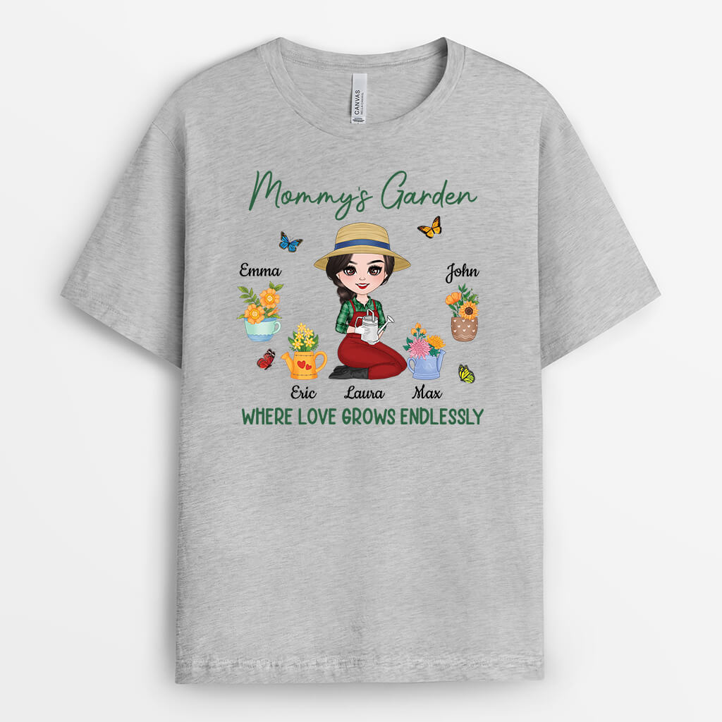 Personalized Grandma's Garden Love Grows Endlessly T-shirt