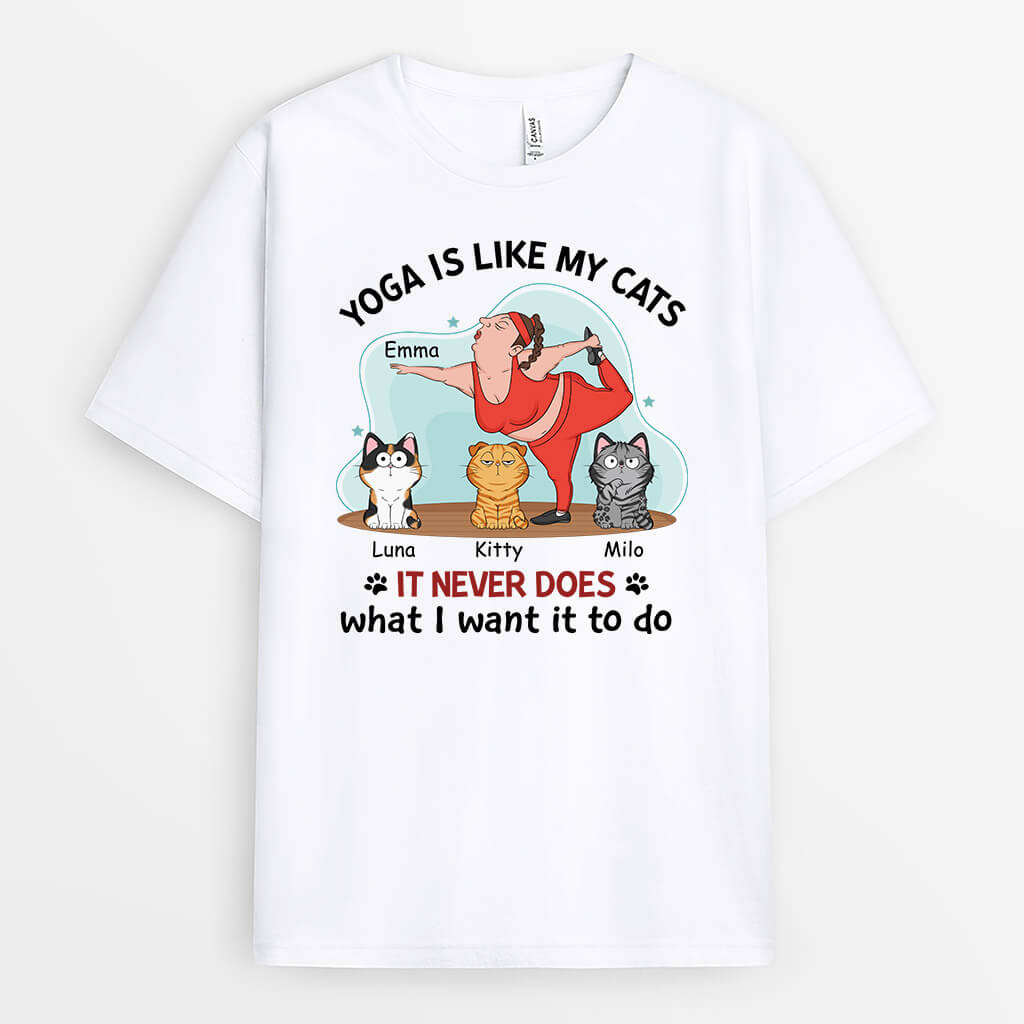 Personalized Cat Shirts - Funny Yoga Gifts for Women