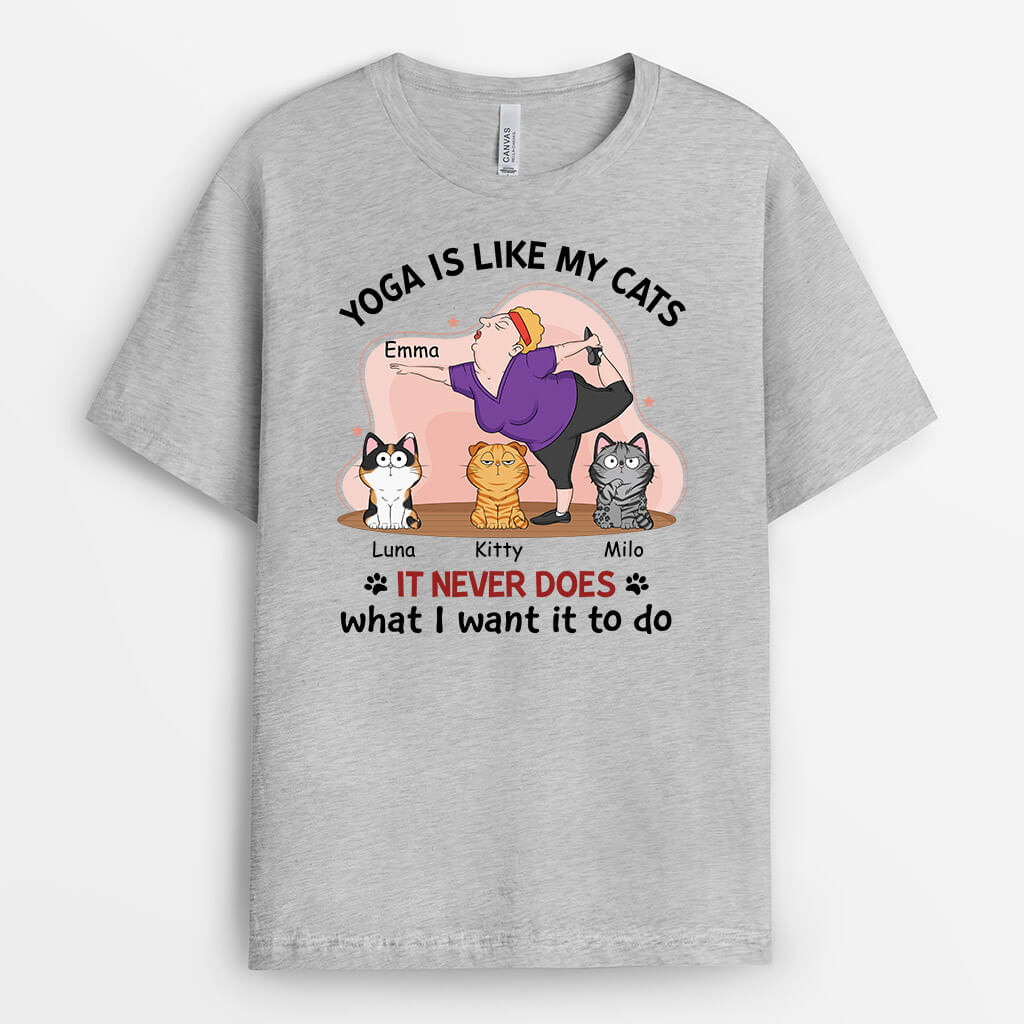 Personalized Cat Shirts - Funny Yoga Gifts for Women
