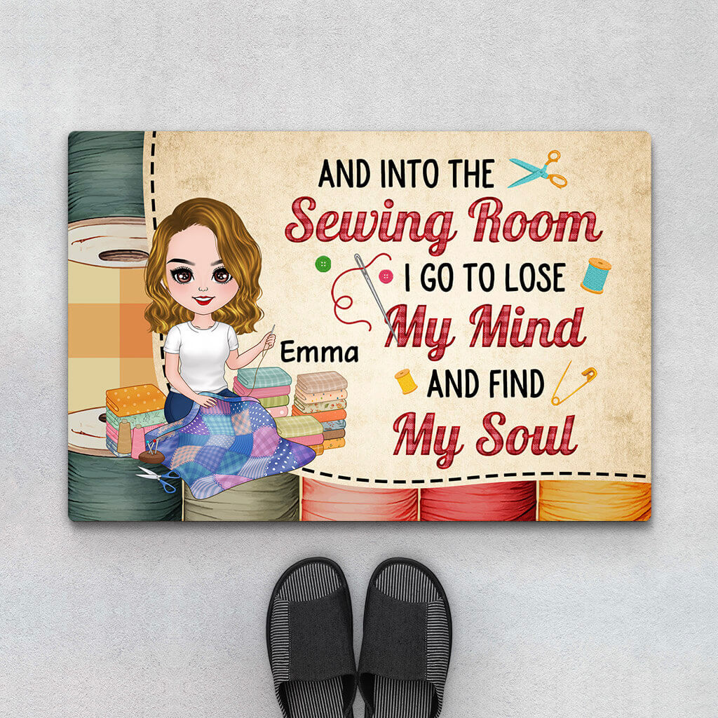 Personalized Into Sewing Room Lose My Mind Find My Soul Doormat