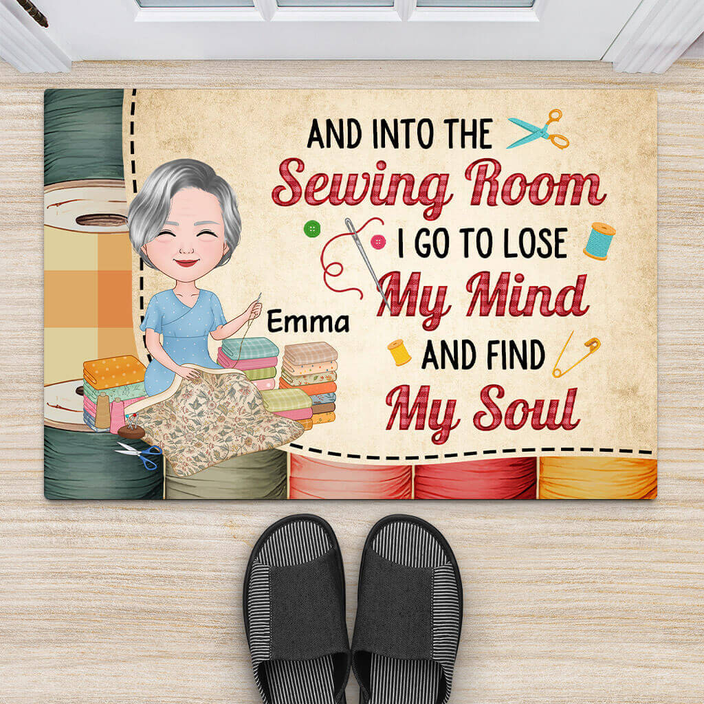 Personalized Into Sewing Room Lose My Mind Find My Soul Doormat