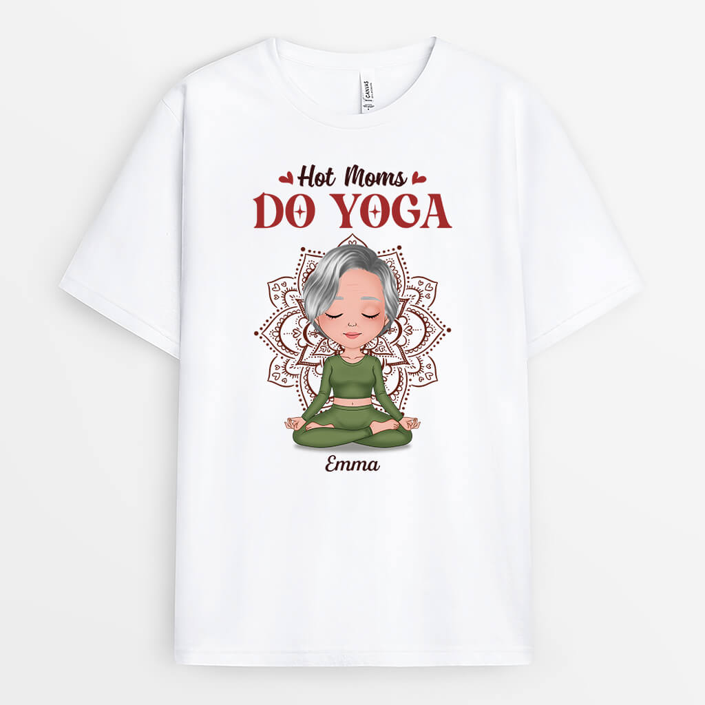 Personalized Hot Moms Do Yoga T-shirt