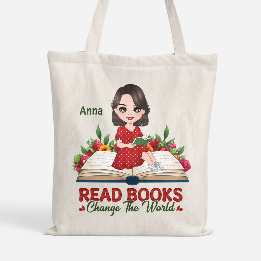 Personalized Read Books Change The World Tote Bag
