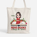 Personalized Read Books Change The World Tote Bag