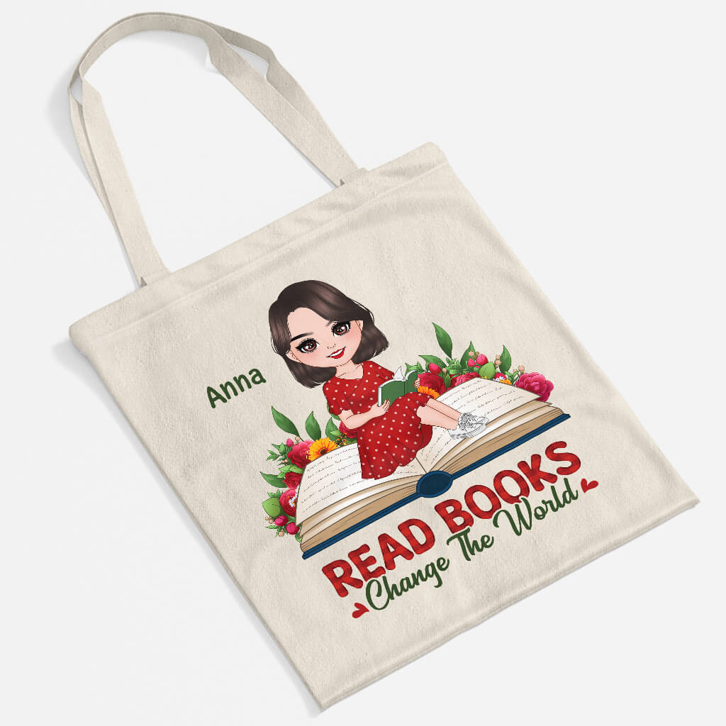Personalized Read Books Change The World Tote Bag