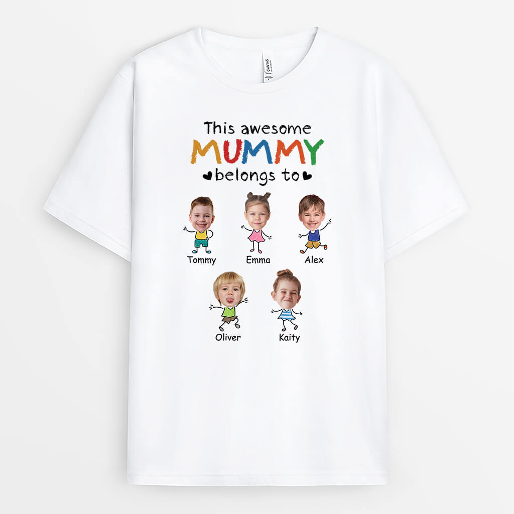 This Grandma Belongs To Shirt with Faces - Custom Grandma Gifts