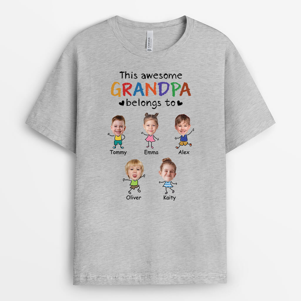 Personalized Grandpa Gifts - This Grandpa Belongs To Shirts