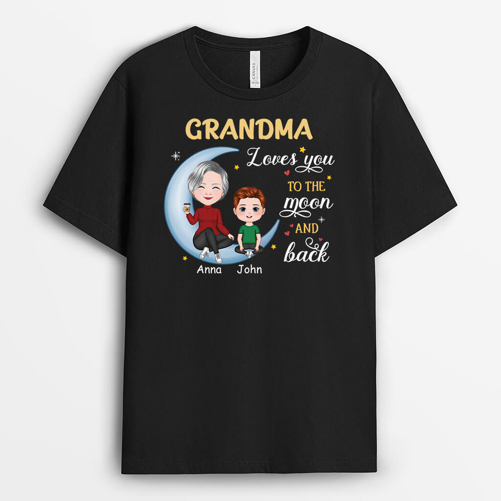 Personalized Grandma Loves You To The Moon And Back T-shirt