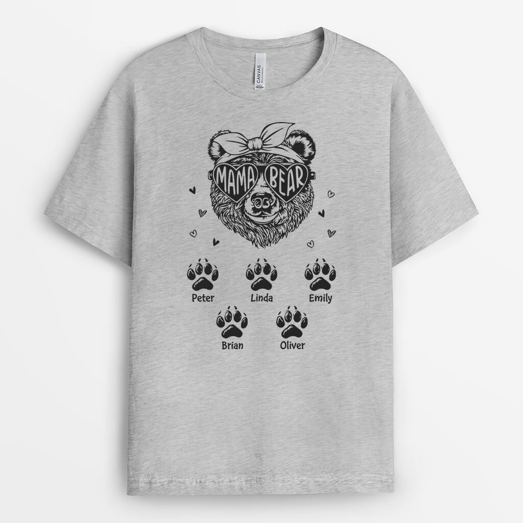Mama Bear - Personalized T-Shirt - Gift for Mom