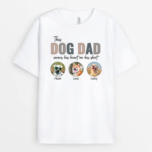 Cat Mom/Dad Wears Her/His Heart On Shirt - Personalized Cat Gifts for Humans
