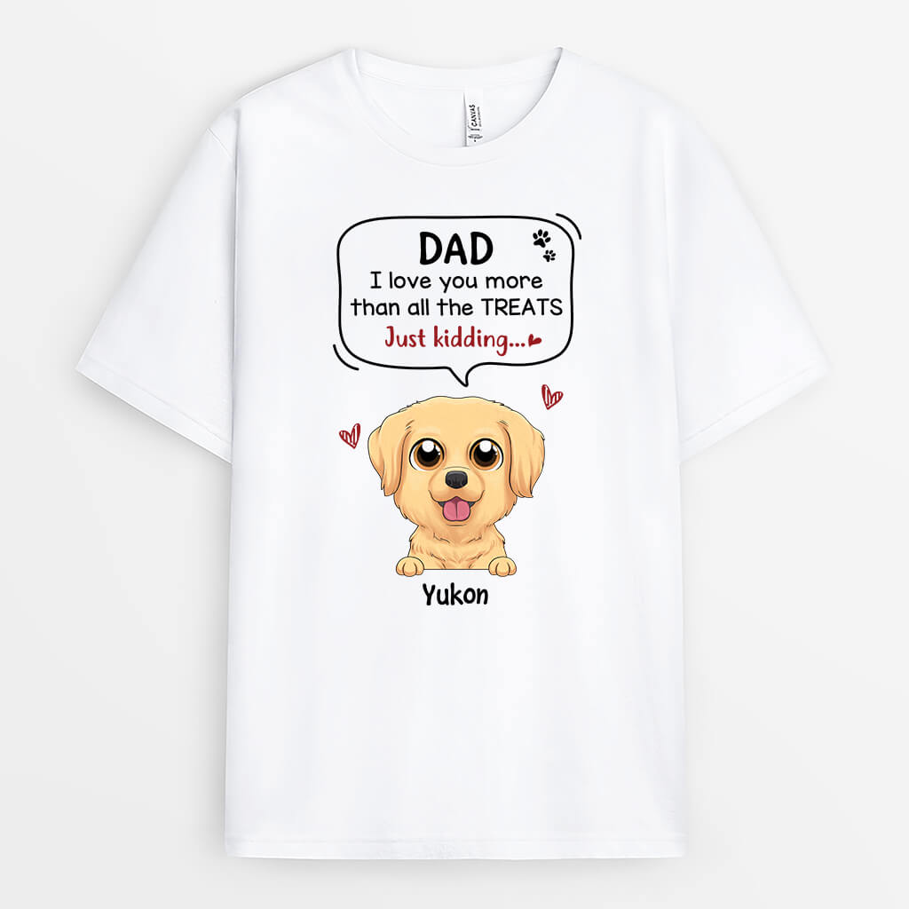 Personalized I Love You More Than All The Treats Dog T-shirt