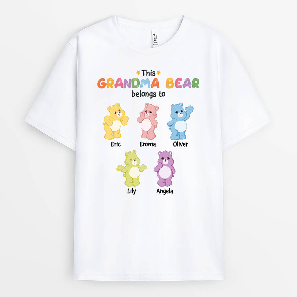 This Grandma Bear Belongs To Shirt - Personalized Grandma Gifts