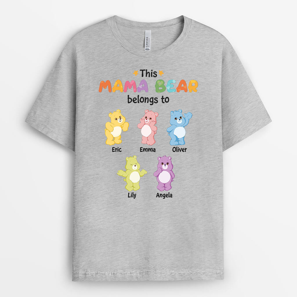 This Grandma Bear Belongs To Shirt - Personalized Grandma Gifts