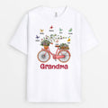 Personalized Mommy/Grandma Flower Bicycle T-shirt