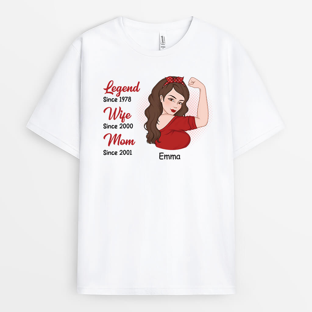 Personalized Legend Wife Mom T-shirt