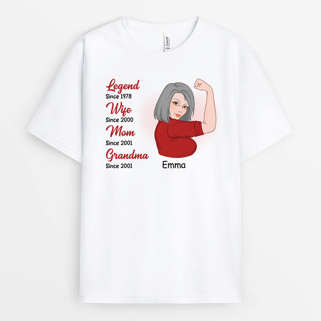 Personalized Legend Wife Mom T-shirt