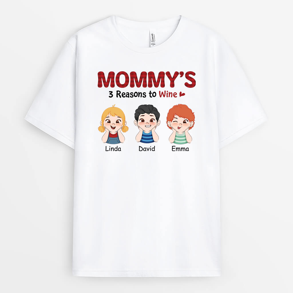 Personalized Mommy's Reasons To Wine T-shirt