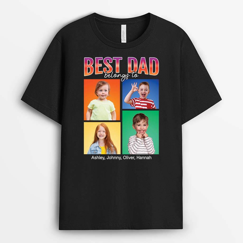 Personalized Best Dad Belongs To T-shirt