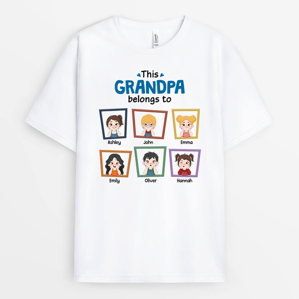 This Grandpa Belongs To Shirt - Custom Gifts for Grandpa