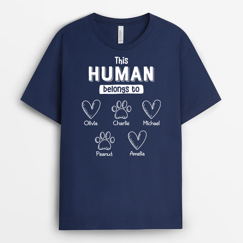 This Human Belongs To Pet Paws - Personalized Dog T Shirts for Humans
