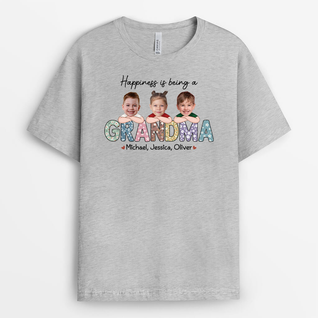 Personalized Happiness Is Being A Mommy/Grandma T-shirt