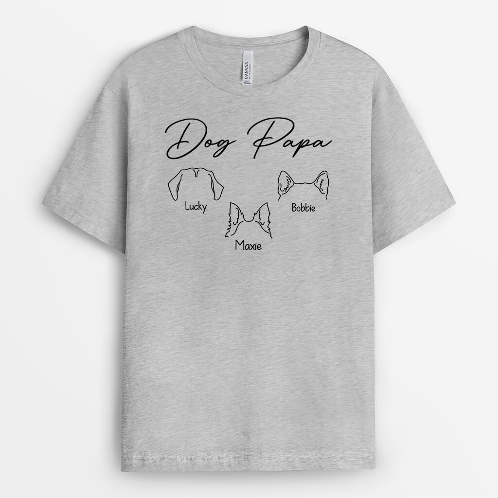 Dog Mom/Dog Dad With Dog Ears - Personalized Dog And Human Shirts