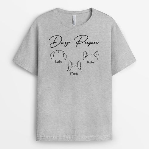 Dog Mom/Dog Dad With Dog Ears - Personalized Dog And Human Shirts