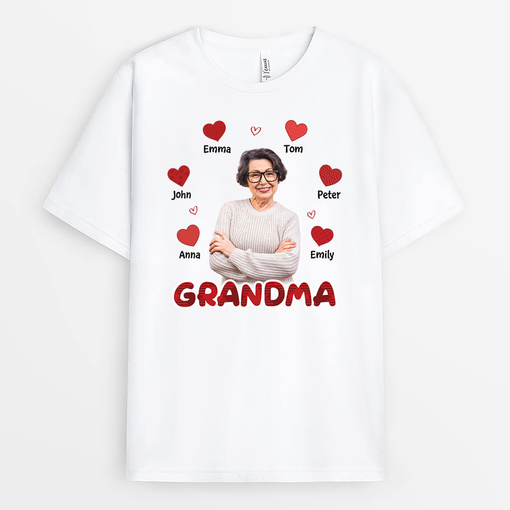 Personalized Grandma/Mommy Red Heart T-shirt