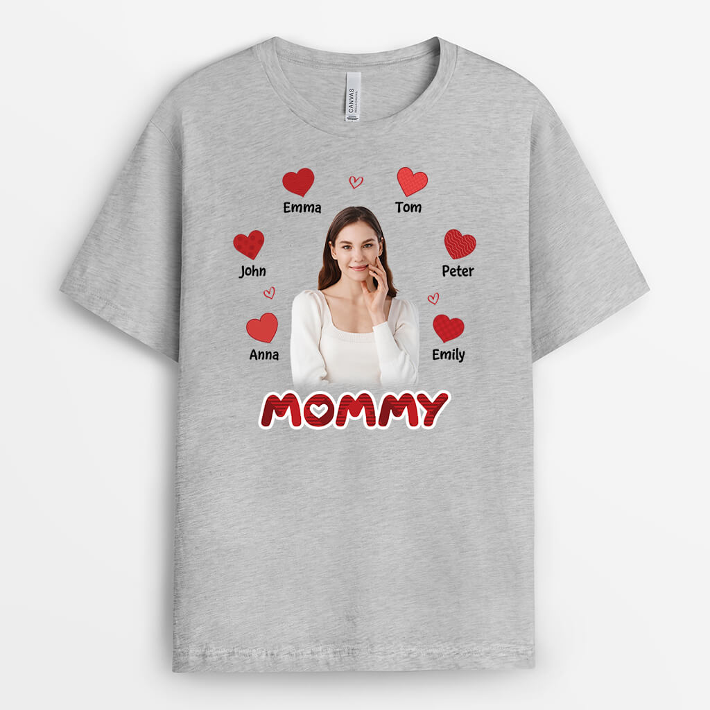 Personalized Grandma/Mommy Red Heart T-shirt