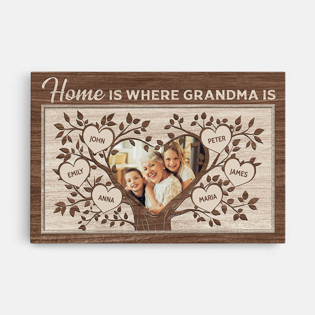 Personalized Home Is Where Grandma Is Canvas