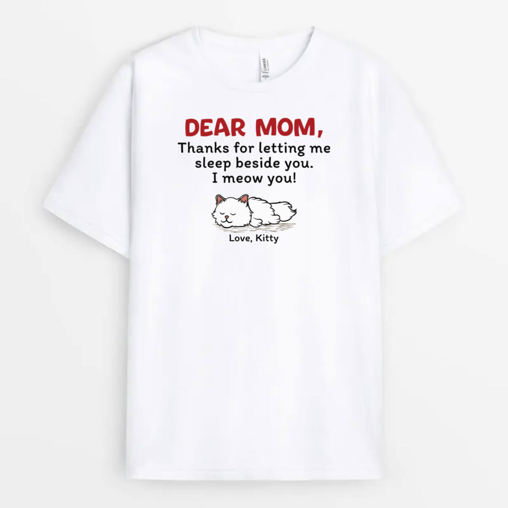 Personalized Dear Mom I Woof You Cat T-shirt