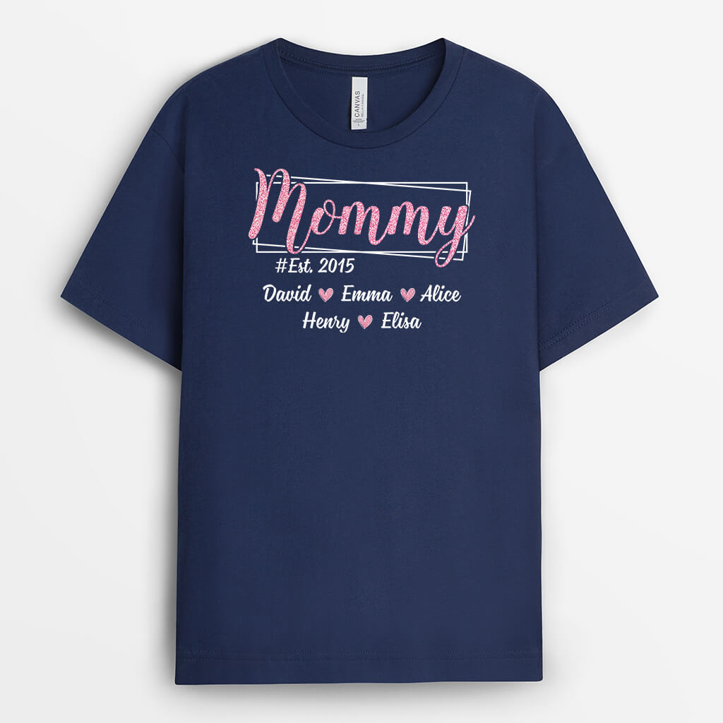 Personalized Grandma With Kids Names T-shirt
