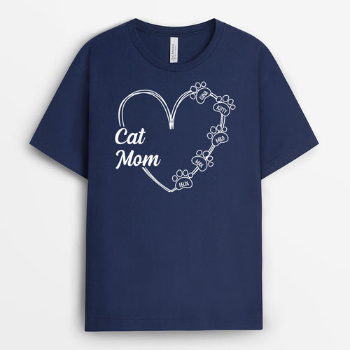 Dog Mom/Cat Mom Heart T-shirt - Personalized Pet Apparel for Humans