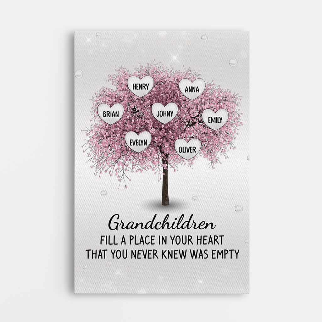 Personalized Cherry Blossom Heart Canvas