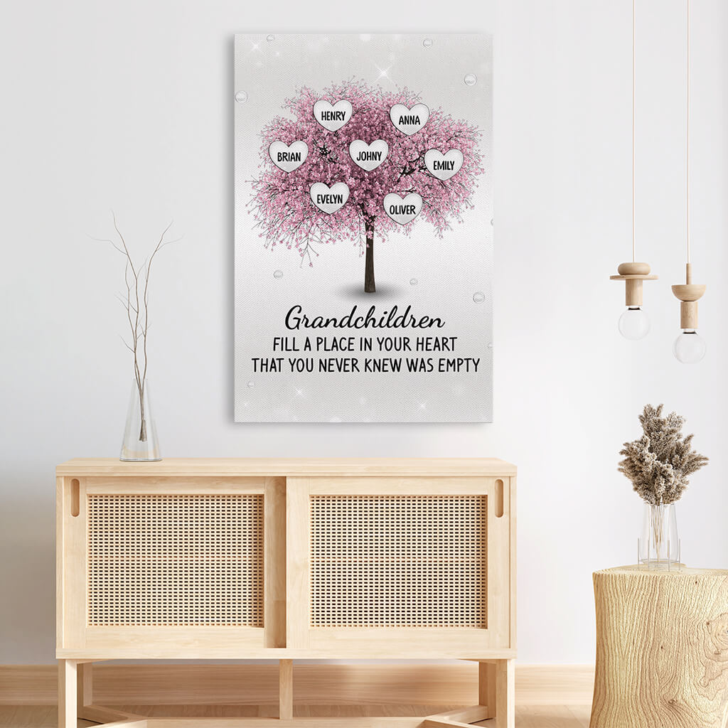 Personalized Cherry Blossom Heart Canvas