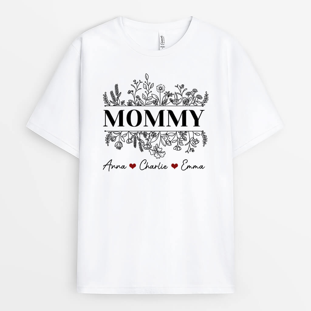Personalized Grandma's Flowers T-shirt