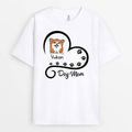 Dog Mom Heart With Paw Prints - Customizable Dog Design T Shirt