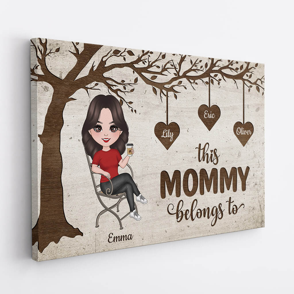 Personalized This Grandma/Mommy Belongs To Canvas