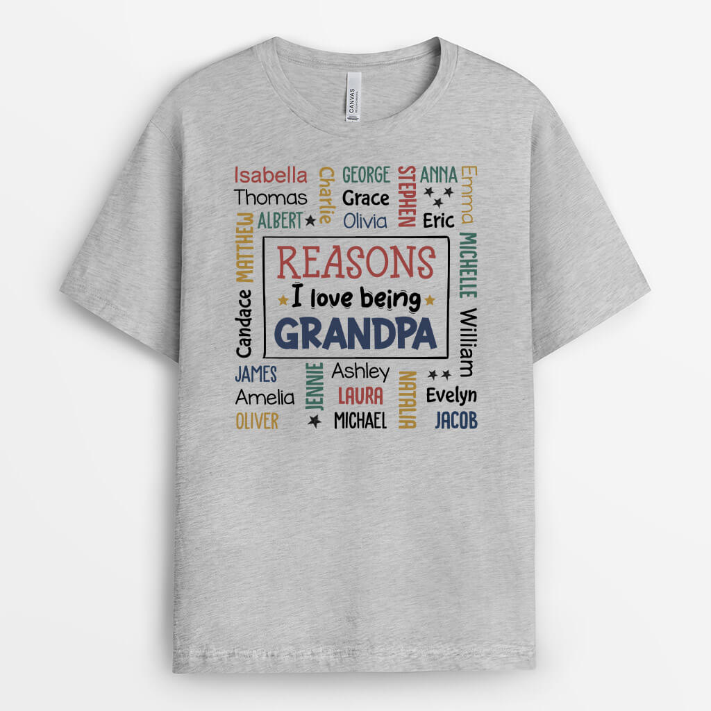 Personalized Reasons I love being Grandpa/Grandma T-shirt