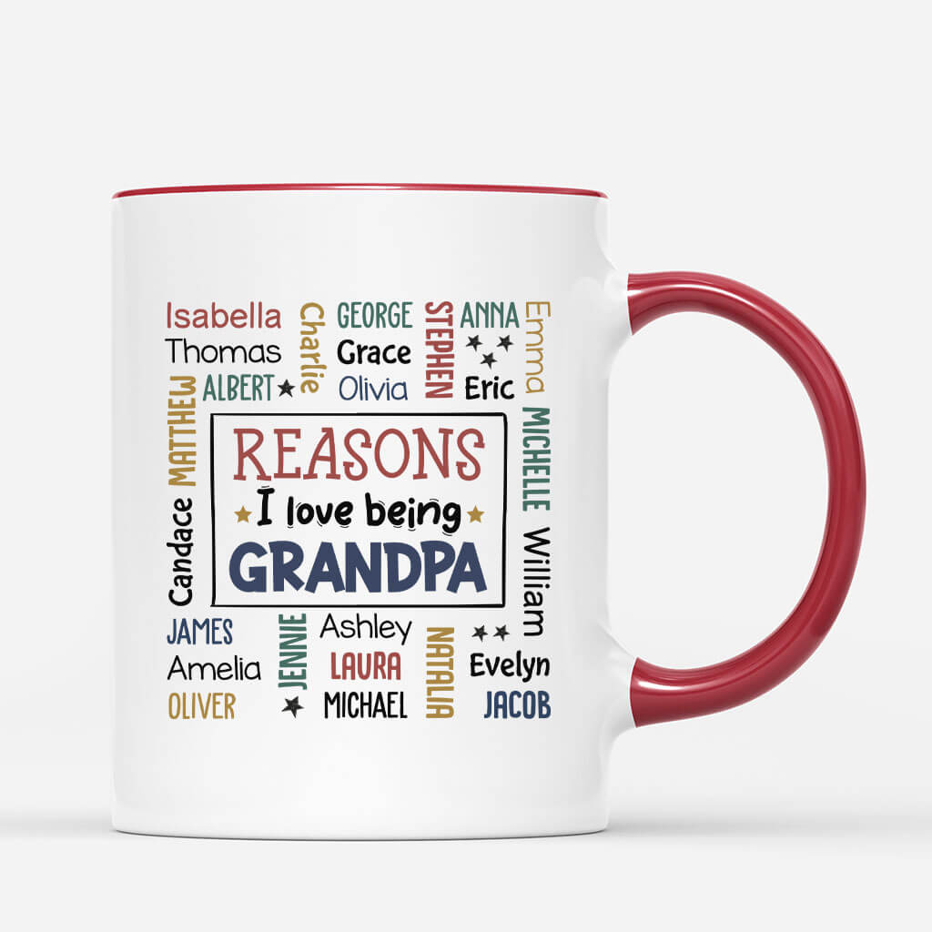 Personalized Reasons I love being Grandpa/Grandma Mug