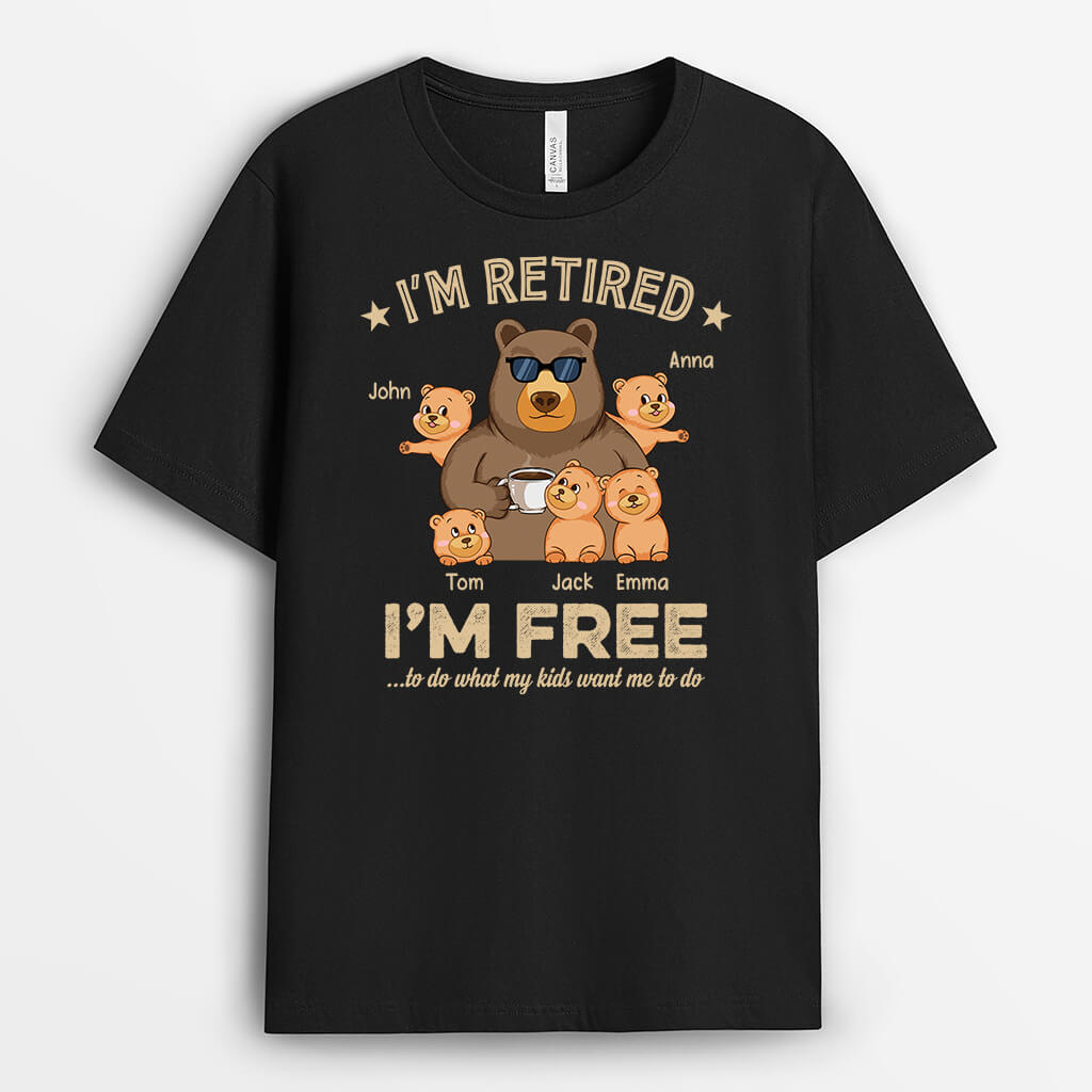 Personalized I'm Free To Do What My Kids Want Me To Do Dad Version T-shirt