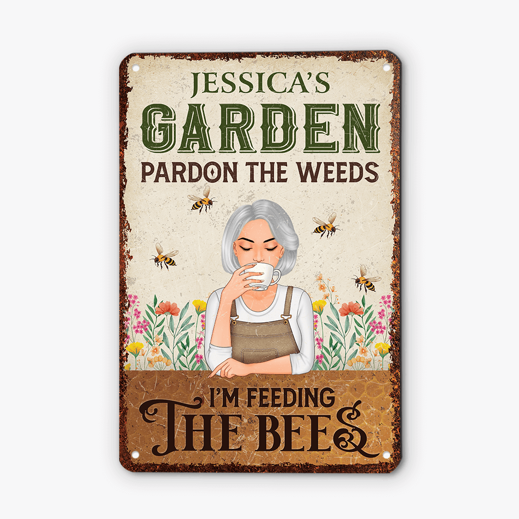 Personalized I'm Feeding The Bees Metal Sign