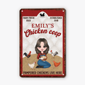 Personalized Pampered Chickens Live Here Metal Sign