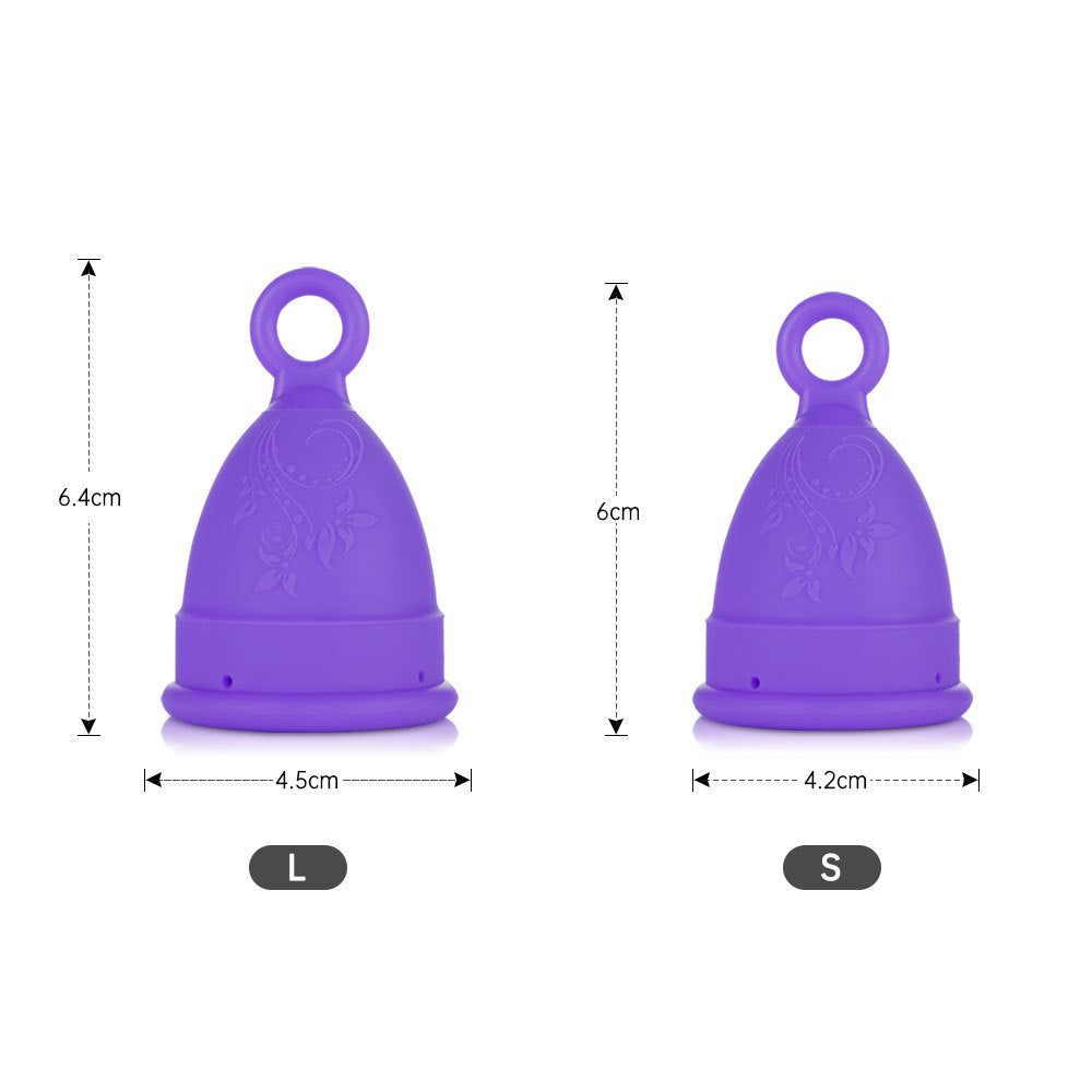 Menstrual cup, silicone, suitable for swimming during menstruation.