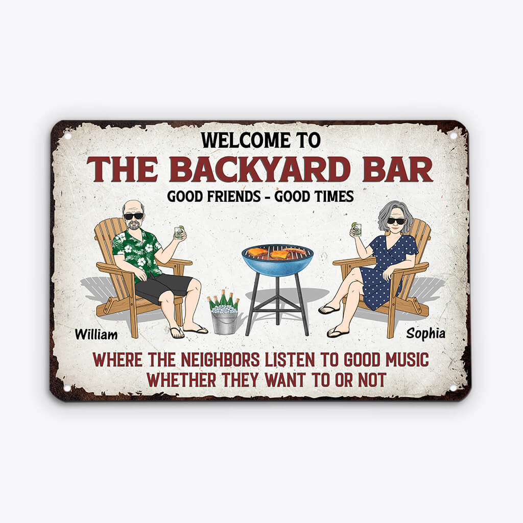 Personalized Welcome To The Patio Bar Metal Sign