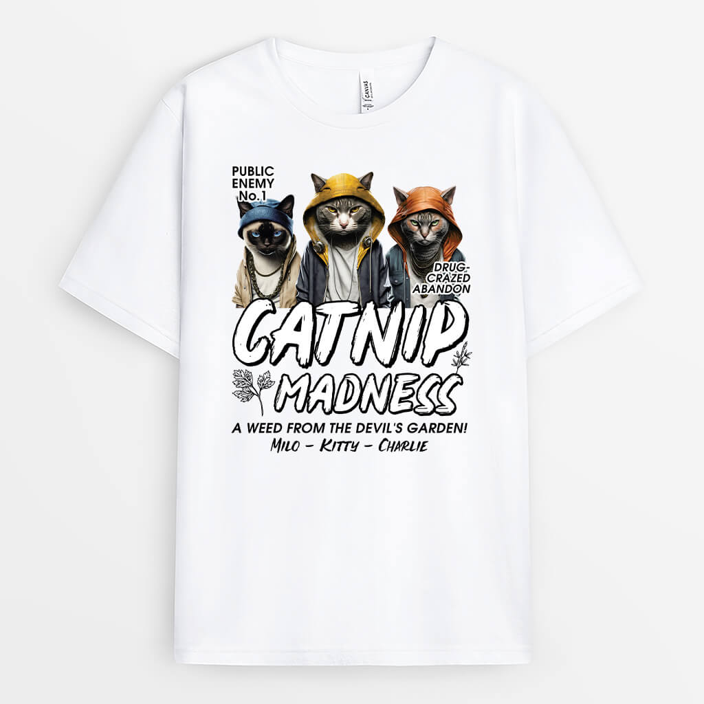 Custom Cat Shirts for Humans - Cool Catnip Madness Shirt