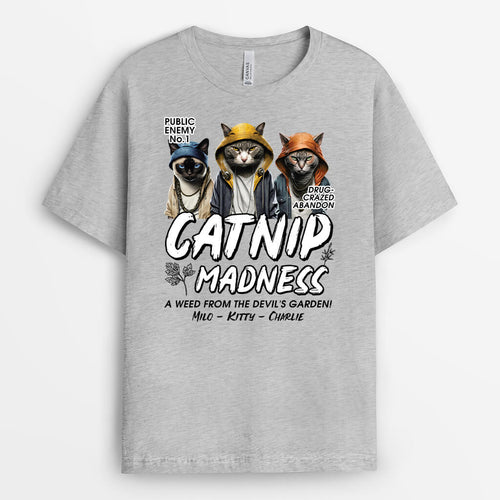 Custom Cat Shirts for Humans - Cool Catnip Madness Shirt