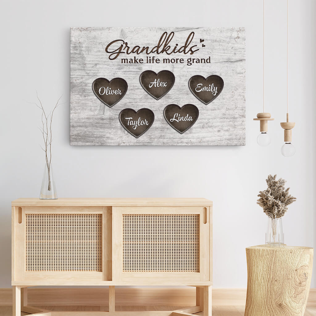 Personalized Grandchildren Make Life Wonderful Canvas