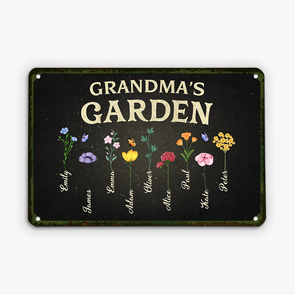 Personalized Mother/Grandmother's Garden Metal Sign